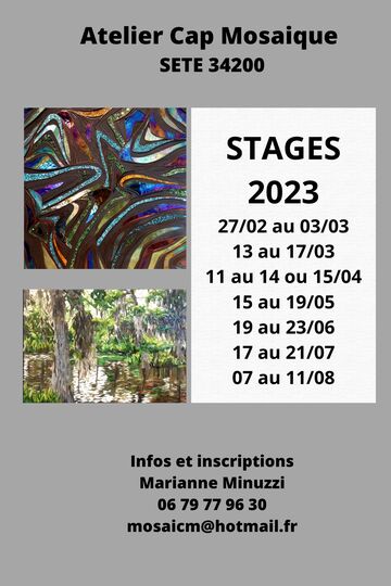 Stages de mosaique 2023 Sète