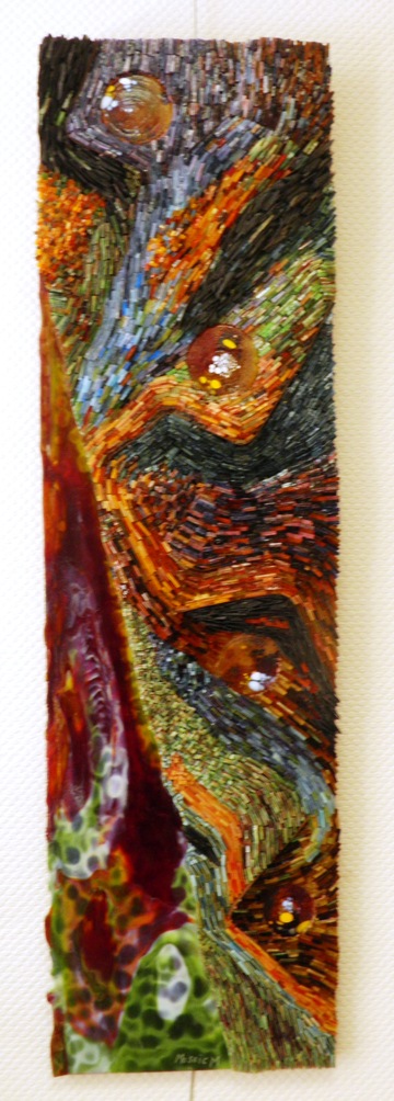 Tableau en mosaïque - 25 x 80 - Verre à vitrail